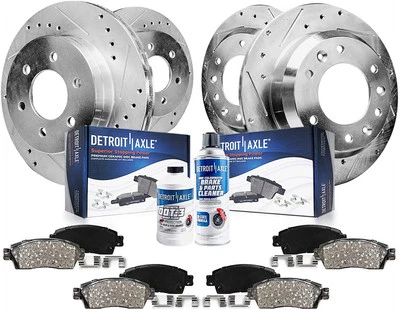 Detroit Axle For 2007 - 2011 Nissan Armada Front Rear DRILLED Rotors + Ce - Image 1 of 4