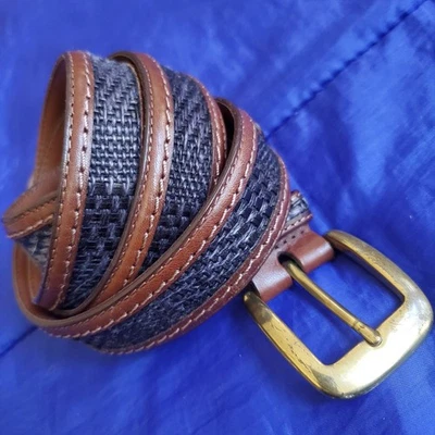 Cinturón De Colección Johnson & Murphy Hombres 38-42" Cuero Kipskin EE. UU. Ajusta Hebilla Italiana Foto 1 de 4