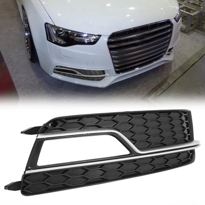 1Pair Passenger Right Side Car Fog Light Grille Cover Trim for Audi S5 2013-2017 - Image 1 of 4