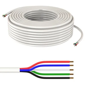 1m RGBW LED Steuerleitung 5x 0,34mm² LiYY Verlängerung 5 adrig Stromkabel Weiß - Picture 1 of 5