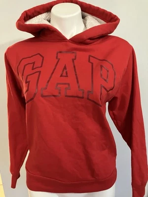 Sudadera con Capucha Gap Rojo Puro Sherpa Forrada de Vellón Logotipo Grande GAP Talla XS para Mujer Foto 1 de 4