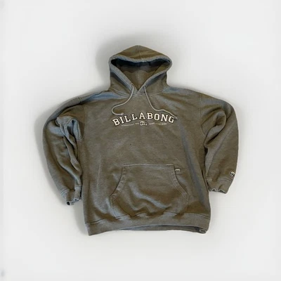 Sudadera con Capucha Verde Y2K Billabong De Colección Patinador Grunge Desteñida Talla L Foto 1 de 4