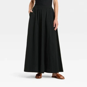 Women's Maxi Picnic A-Line Skirt - A New Day Red S - Picture 1 of 9