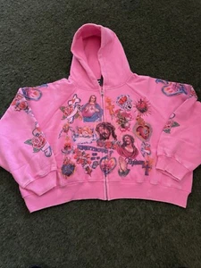 Small - We Are Righteous Pink Zip Up Jesus Hoodie Brand New Authentic - Picture 1 of 9