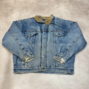 Wrangler Hero Denim Jacket Mens XL Vintage Button Up Trucker Coat, Washed Blue - Picture 1 of 10