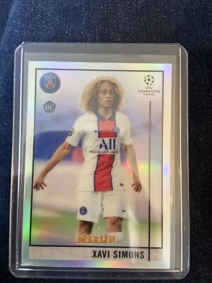 2020-21 Topps Merlin Chrome UEFA Xavi Simons Rookie Silver Refractor #87 PSG - Image 1 of 2