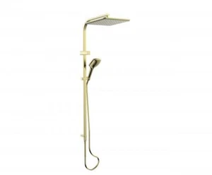 New Bathroom Twin Rail Shower Airflo Brushed Brass Greens Tapware Skyla 18690BB - Picture 1 of 2