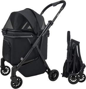 ESEZ Pet Stroller for Small Dogs – No-Zip Deep Seat, Lightweight Dog Stroller... - Picture 1 of 7