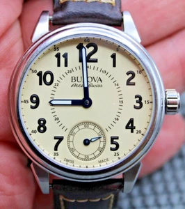 Reloj de pulsera Bulova Accu-Swiss Clean automático 63A121 42 mm vintage original funciona - Imagen 1 de 10