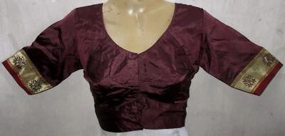 Blusa Sari Vintage BVH Choli Top BUSTO 28" Granate P1 E310 #ABCNA Foto 1 de 4