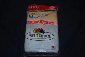 Vintage 1985 Pack of 3 Fruit of the Loom Ladies' Hipsters Panties Size 8 NOS - Picture 1 of 2