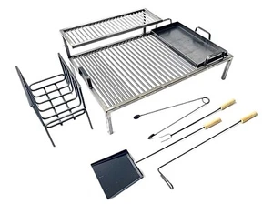 Parrilla de Hierro Argentina + Brasero + GRATIS: Juego de Parrillero - 2 Niveles y Plancha - Imagen 1 de 13
