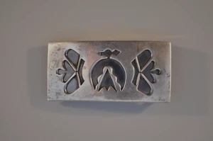 Old Pawn Navajo Sterling Silver Belt Buckle Thunderbird .. - Picture 1 of 6