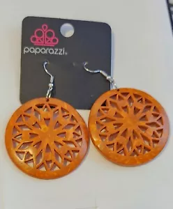 Pendientes de madera con dosel oceánico de paparazzi - naranja - Imagen 1 de 2