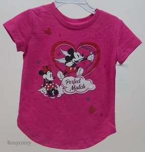 Camiseta Disney Niñas Mickey & Minnie Mouse Rosa Combinación Perfecta Talla 2T Nueva con Etiquetas - Imagen 1 de 1