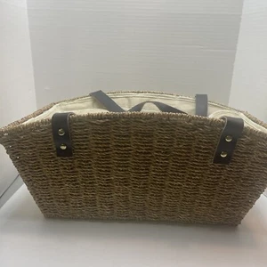 Picknick Kühlkorb aus Weide Ledergriffe Reißverschlüsse - Bild 1 von 15