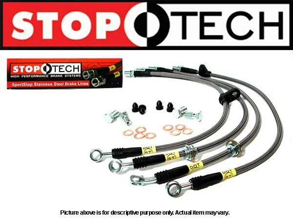 Stoptech Stainless Steel Braided FRONT & REAR Brake Lines Kit G35 RWD 03-07 New - Image 1 of 1