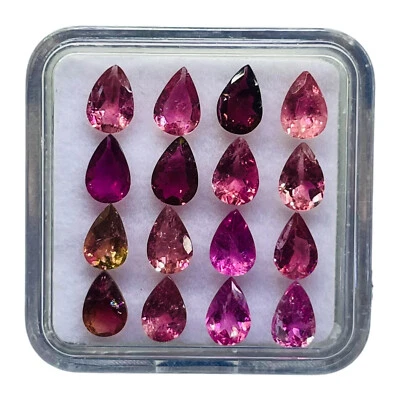 16 Stück Natürlich Rubellit Turmalin 6x4mm Birne Schnitt Locker Edelsteine Menge - Bild 1 von 4