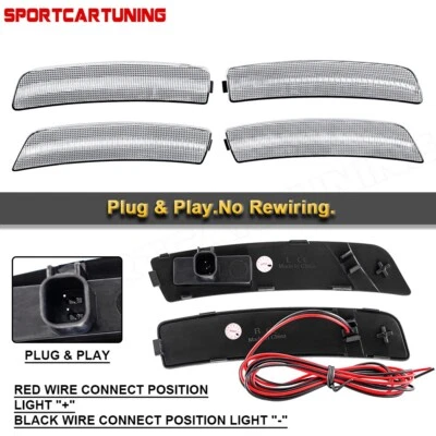 4PCS For 2021-2024 Ford Mustang Mach-E LED Side Marker Bumper Side Marker light - Image 1 of 4