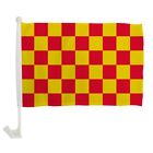 1 Dozen Red & Yellow Checkered Car Flag Single Sided Dealership Car Window Flag