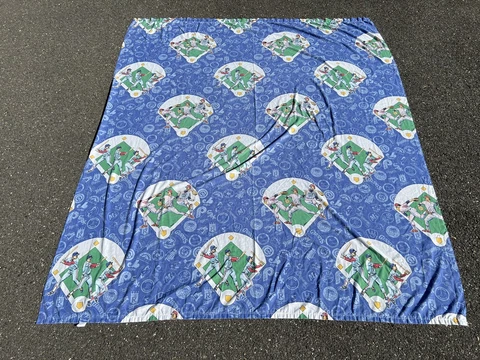 Vintage 1991 MLB Baseball Teams All Over Print Logos Full Size Flat Bed Sheet Cover