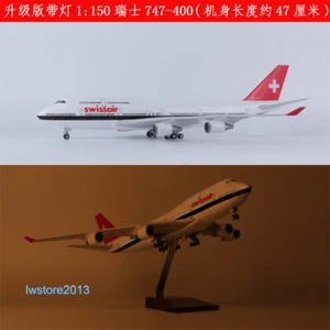 1:150 Swissair Airways B747 Airlines Passenger Airplane Aircraft Model w/ Lights - Picture 1 of 11