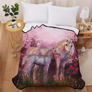 Unicorn Warm Thin Comforter Singe Size Blanket Plush Home Decoration Throw - Picture 1 of 6