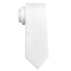 Men's Ties Solid Color Formal Neckties 3.15" (8Cm) Black Ties For Men White