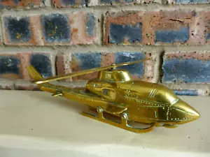 ANTIGUO MODELO VINTAGE DE LATÓN DE HELICÓPTERO COLECCIONISTA HOGAR ESCRITORIO EXHIBICIÓN MILITAR - Imagen 1 de 9