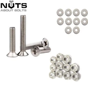 M4 M5 M6 M8 POZI MACCHINA SVASATA VITI SET DADI COMPLETO RONDELLA ACCIAIO INOX - Foto 1 di 3