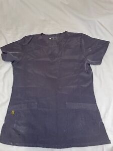 Wonderwink Scrub Top 4Way Stretch Womens Med Gray Bust 20 In Length 27in NWOT