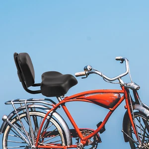 Sella sella bici universale grande comfort nero schienale spiaggia cruiser bici - Foto 1 di 16