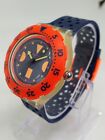 Vintage 1989 Swatch Scuba 200 Sdk100 "Deep Blue" 38Mm Swiss Made Watch Nos