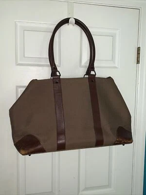 LL Bean Tote Bag Woven Wool Tweed  Corners And Handles 24 X 12” - Image 1 of 4