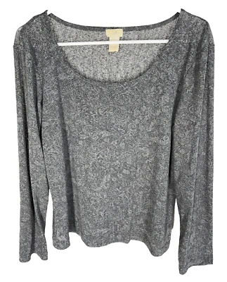 Blusa J. JILL Talla Grande Cuello Redondo Azul Grisáceo Floral Transparente Boho Para Mujer Foto 1 de 4