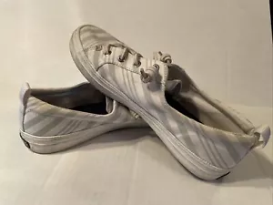 Sperry Top Sider Damen Grün Streifen Canvas Turnschuhe Bootsschuhe Größe 8 - Bild 1 von 6