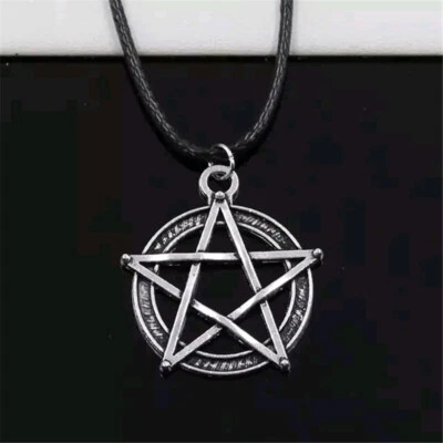 Pentagram Silver Charms Pentacle Pendant Necklace Pagan Amulet Wicca Jewellery - Image 1 of 4