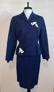 Excellent Vintage 1940s Kay Saks Original by Yablokoff Skirt /Jacket Suit Set - Picture 1 of 12