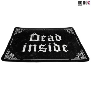 Dead Inside Rug Black Gothic Nonslip Home Décor Halloween Ornate Indoor - Picture 1 of 3