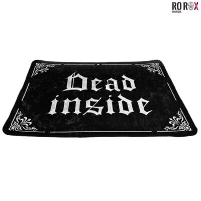 Dead Inside Rug Black Gothic Nonslip Home Décor Halloween Ornate Indoor - Image 1 of 3