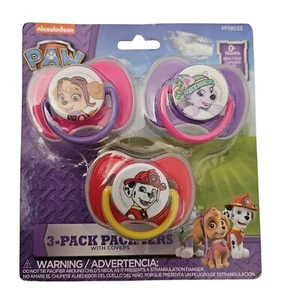 Set of 3 Pacifiers With Covers - Nickelodeon Paw Patrol Marshall Skye & Everest - Picture 1 of 1