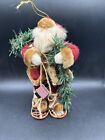 VTG Tina Mitchell TJ Santa Claus in Snowshoes Christmas Ornament Figurine