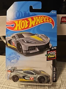 Hot Wheels HW Race Day 6/10 Corvette C8.R 105/250 Gray - Picture 1 of 11