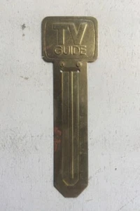 TV Guide Bookmark Brass Page Marker 4" Vintage Advertising - Picture 1 of 7