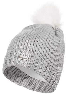 FC Bayern München Damen Winter-Bommelmütze Silber - Bild 1 von 3