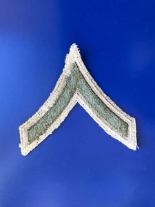 WWII PFC CHEVRONS IN TAN COTTON WITH EMBROIDERED STRIPE - Picture 1 of 3