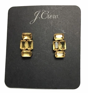 Aretes J Crew cristal estrás diseño amarillo nuevos con etiquetas - Imagen 1 de 3