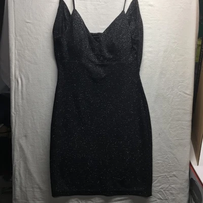 Primier Amour 女式黑色闪亮连衣裙 6 码 — 第 1/4 张图片