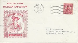 FDC 657 - 2¢ Sullivan stamp Issued 6/17/1929 in Penn Yan, NY - Roessler - Picture 1 of 1