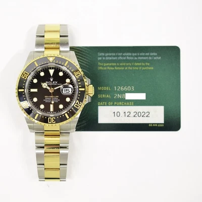 2022 Rolex Sea-Dweller, 126603, 43mm, Steel & Gold, Black Dial, Oyster Bracel... - Image 1 of 4